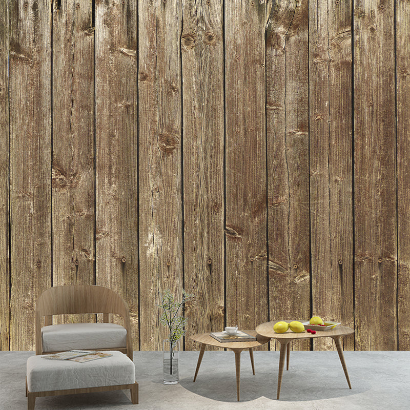 Wood Texture Wall Mural Industrial Style Home Decor Mildew Resistant Wall Art