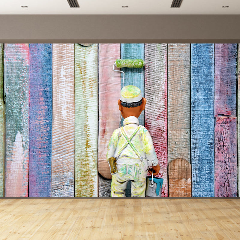 Wood Texture Wall Mural Wallpaper Stain Resistant Wall Decor for Bedroom
