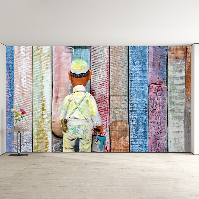 Wood Texture Wall Mural Wallpaper Stain Resistant Wall Decor for Bedroom