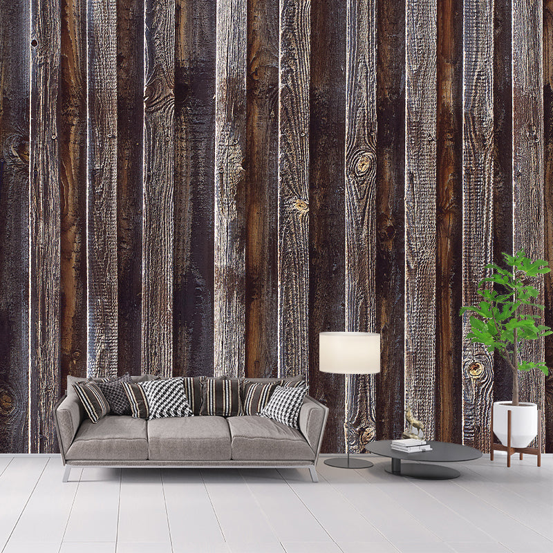 Wood Texture Wall Mural Industrial Style Home Decor Mildew Resistant for Room