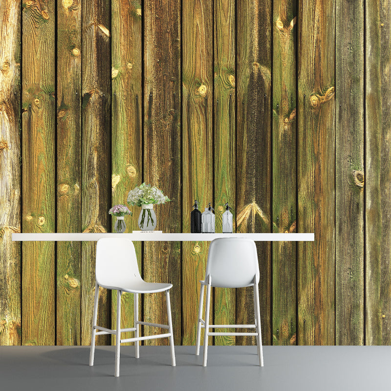 Mildew Resistant Wood Texture Mural Industrial Style Home Decor for Sitting Room