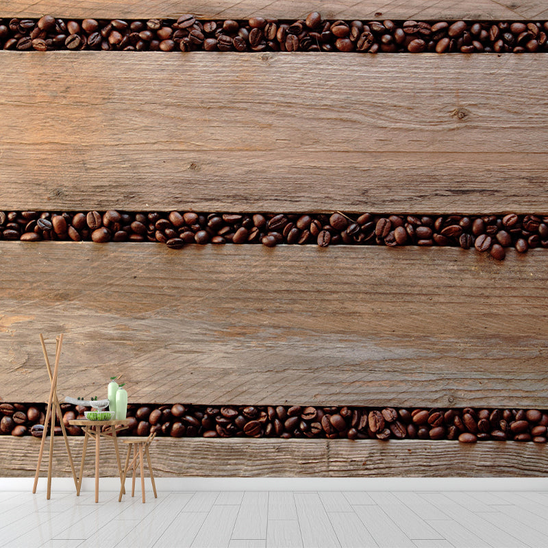 Wood Texture Wall Mural Industrial Style Wall Covering for Sitting Room Decor