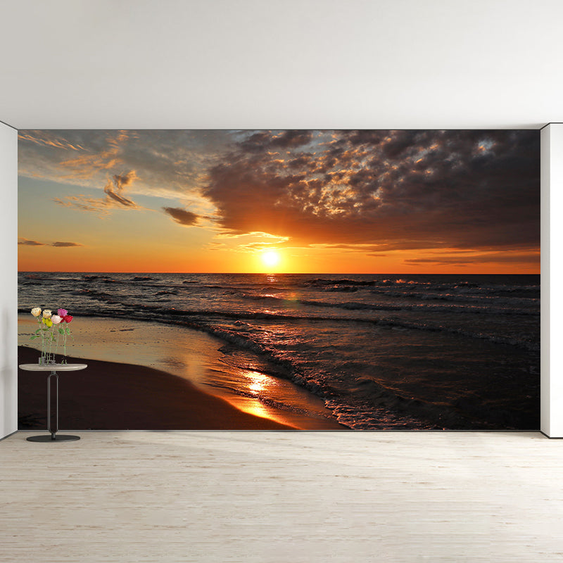 Boundless Sea Wall Mural Modern Style Wall Covering for Bathroom Decor