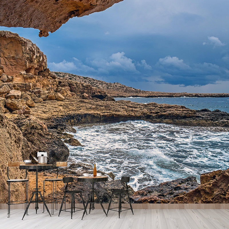 Seascape Wall Mural Contemporary Home Decor Mildew Resistant for Bathroom