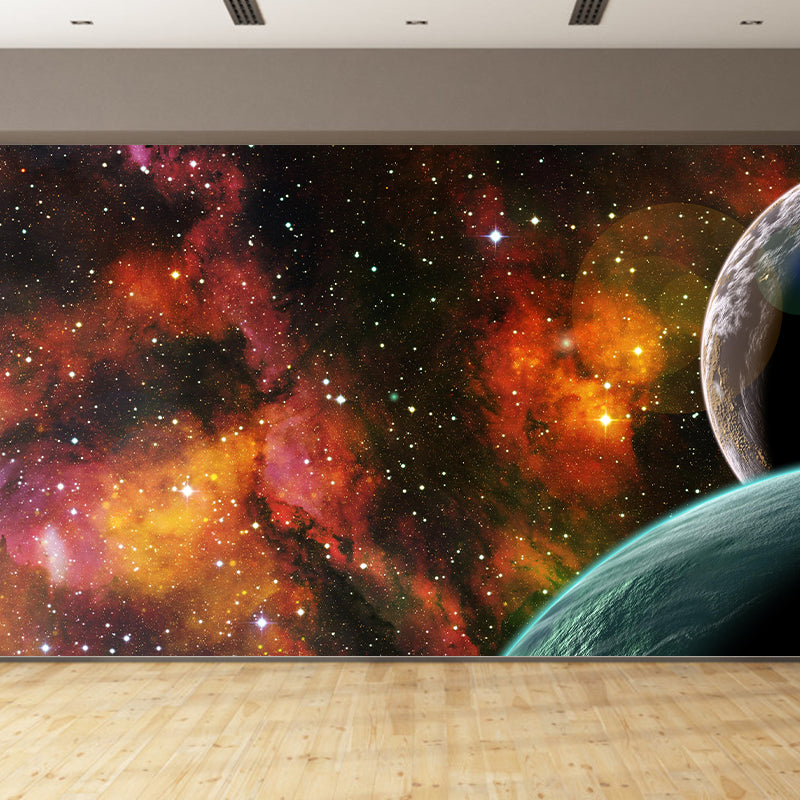 Universe Wall Mural Wallpaper Sci-Fi Style Wall Covering for Sitting Room Decor