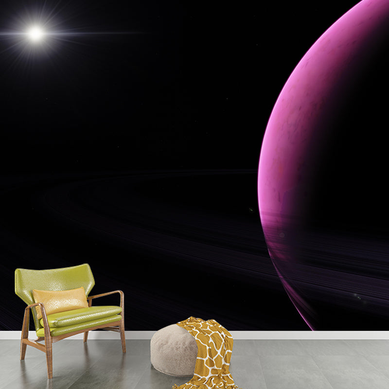 Sci-Fi Planet Wall Mural Wallpaper Stain Resistant Wall Decor for Bedroom
