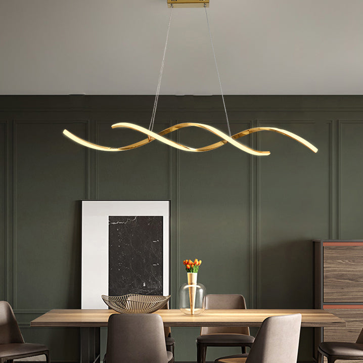 Stile moderno a forma lineare isola luci metal 2 illuminazione dell'isola