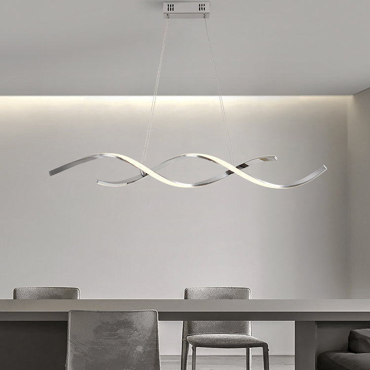 Modern Style Linear Shape Island Lights Metal 2 Light Island Lighting