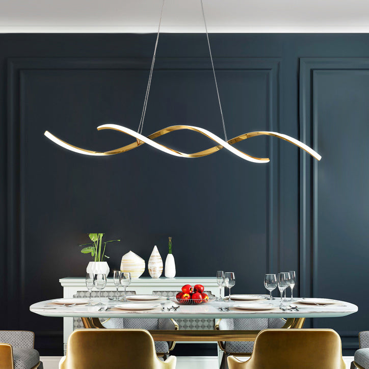 Stile moderno a forma lineare isola luci metal 2 illuminazione dell'isola