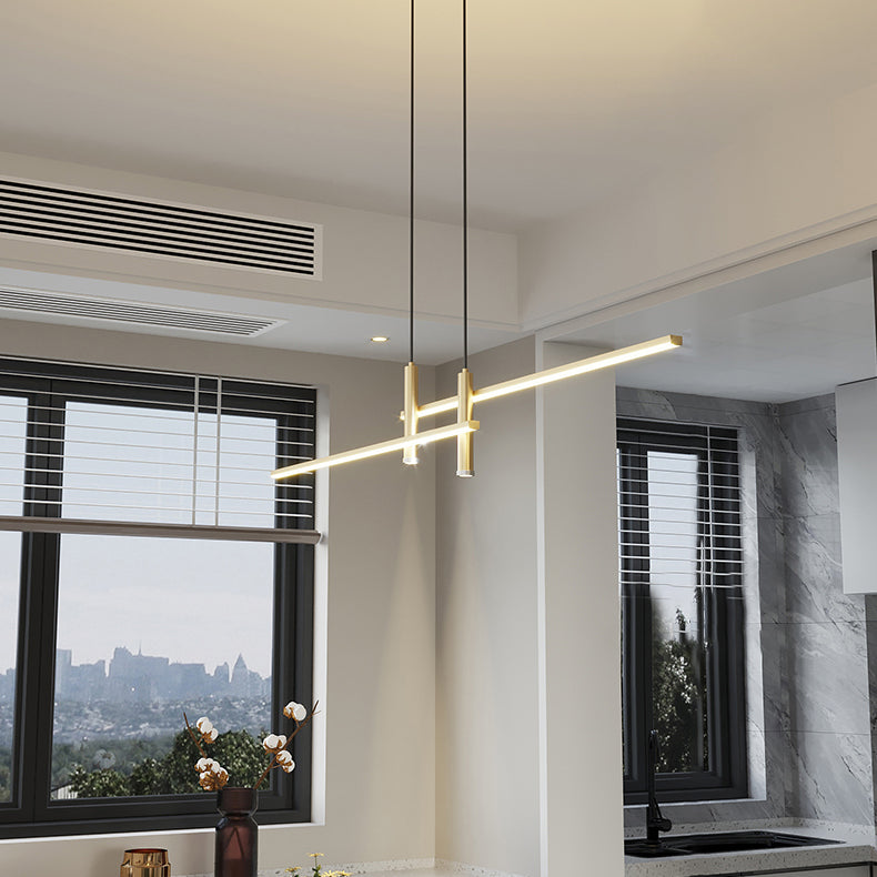 Style linéaire de style moderne Lights Metal 4 Light Island Lighting