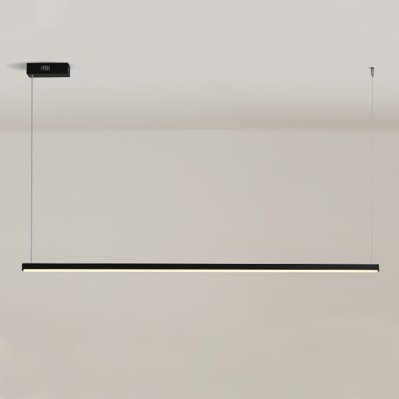 Estilo moderno de forma lineal isla luz de metal 1 idea de iluminación de la isla ligera en negro