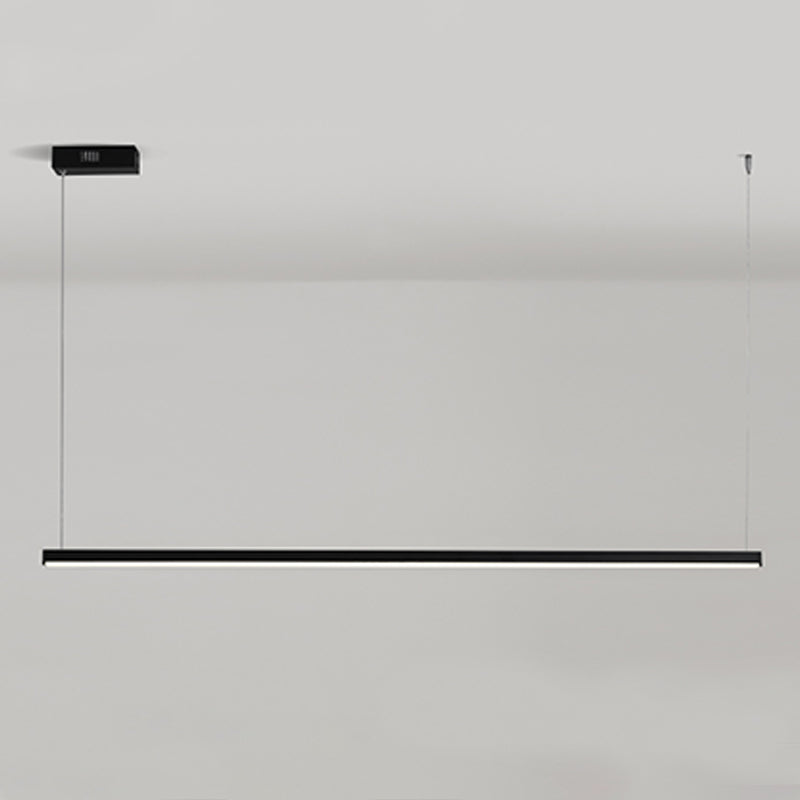 Estilo moderno de forma lineal isla luz de metal 1 idea de iluminación de la isla ligera en negro
