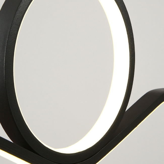 Estilo moderno Luces de isla de forma lineal Metal 2 Iluminación de la isla de la luz en negro