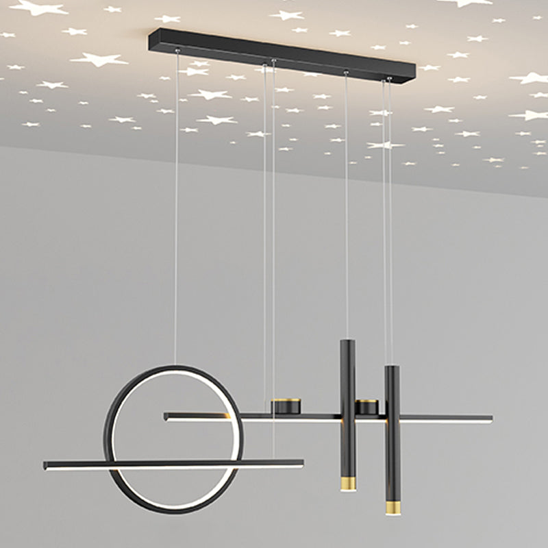 Contemporary Geometric Pendant Lights Metal 7 Light Island Light Fixtures