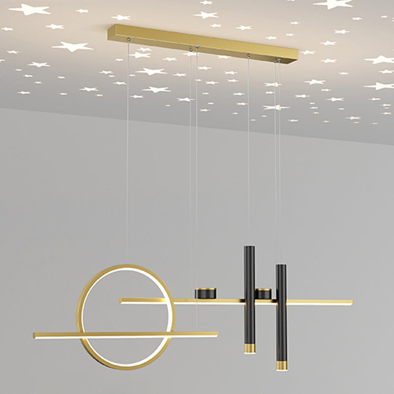 Contemporary Geometric Pendant Lights Metal 7 Light Island Light Fixtures