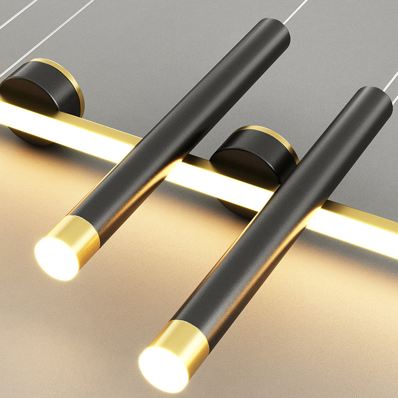 Zeitgenössische geometrische Anhängerleuchten Metall 7 Light Island Leuchten