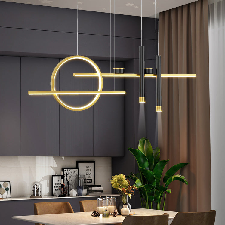 Pendants géométriques contemporains Metal 7 luminaires légers légers