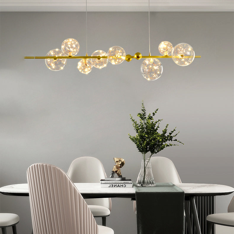 8 Light Sphere Island Light Fixtures Contemporary Glass Pendant Lights