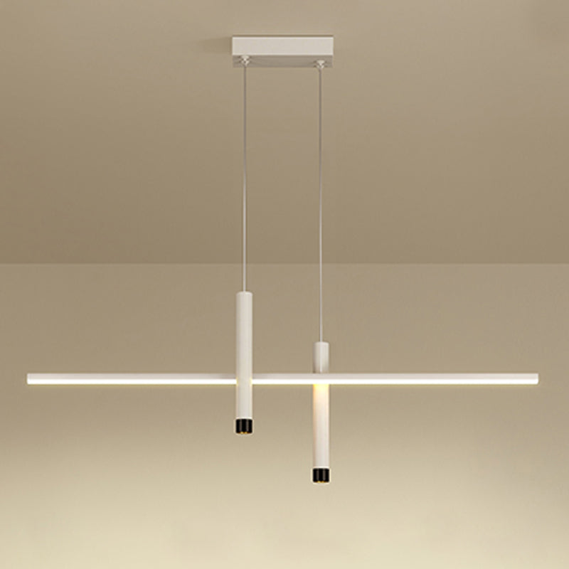 Luci a ciondolo dell'isola lineare contemporanea Metal 3 Lights Freepurs