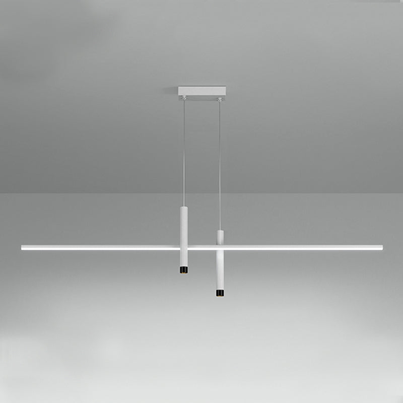 Luci a ciondolo dell'isola lineare contemporanea Metal 3 Lights Freepurs