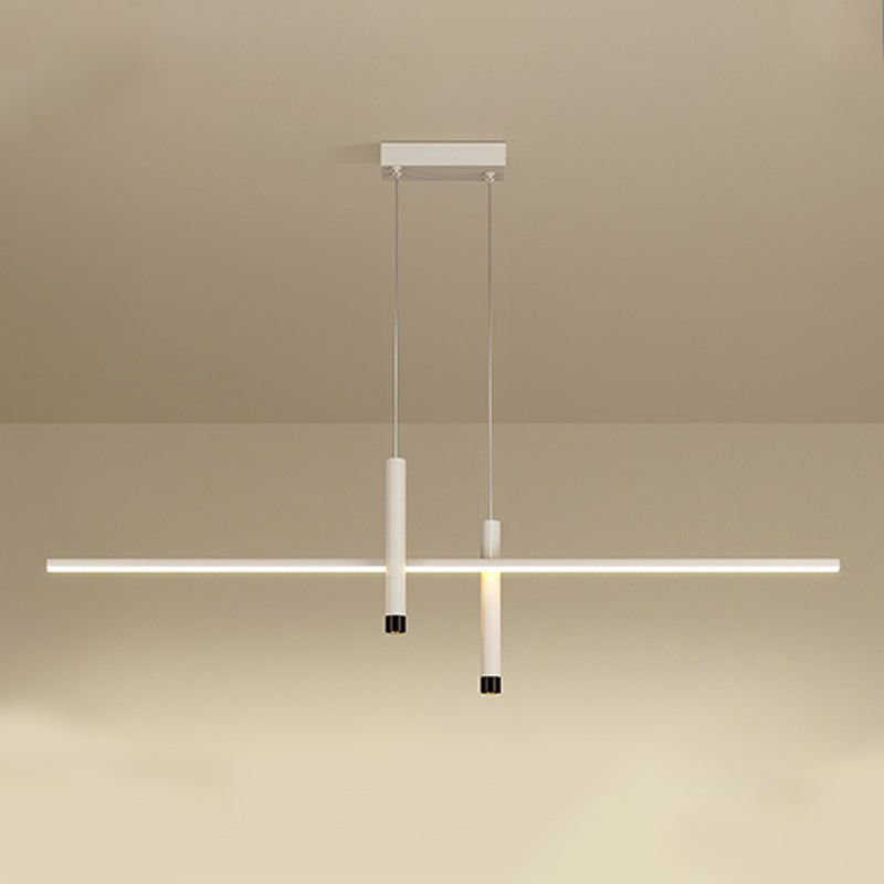 Luci a ciondolo dell'isola lineare contemporanea Metal 3 Lights Freepurs