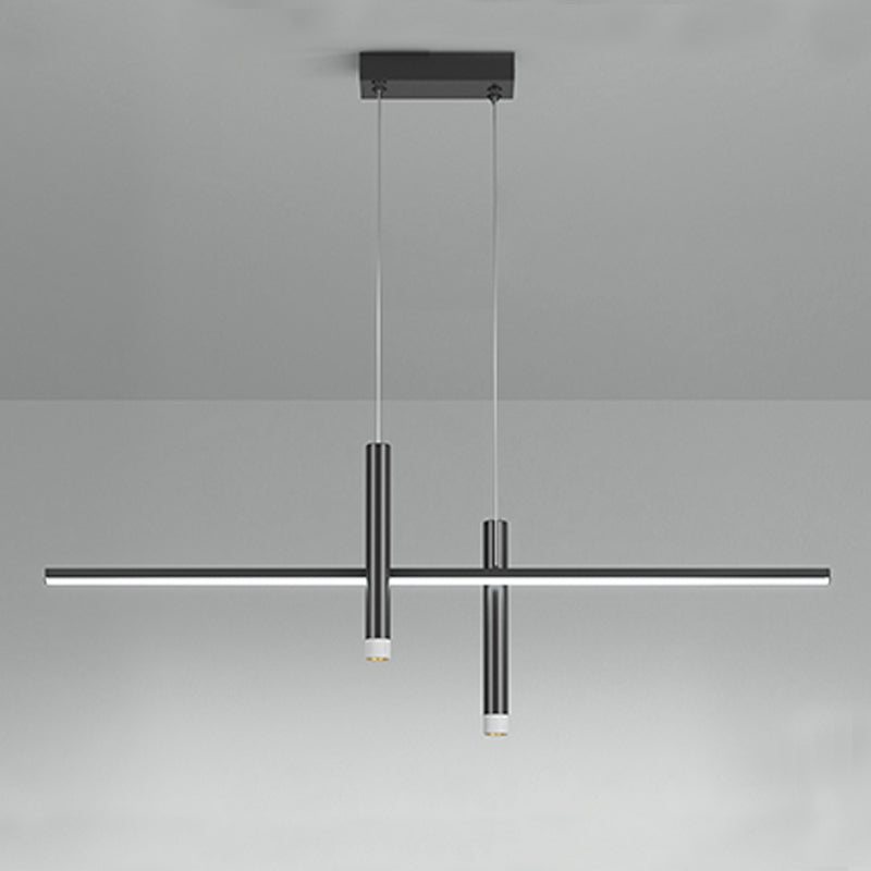 Luci a ciondolo dell'isola lineare contemporanea Metal 3 Lights Freepurs