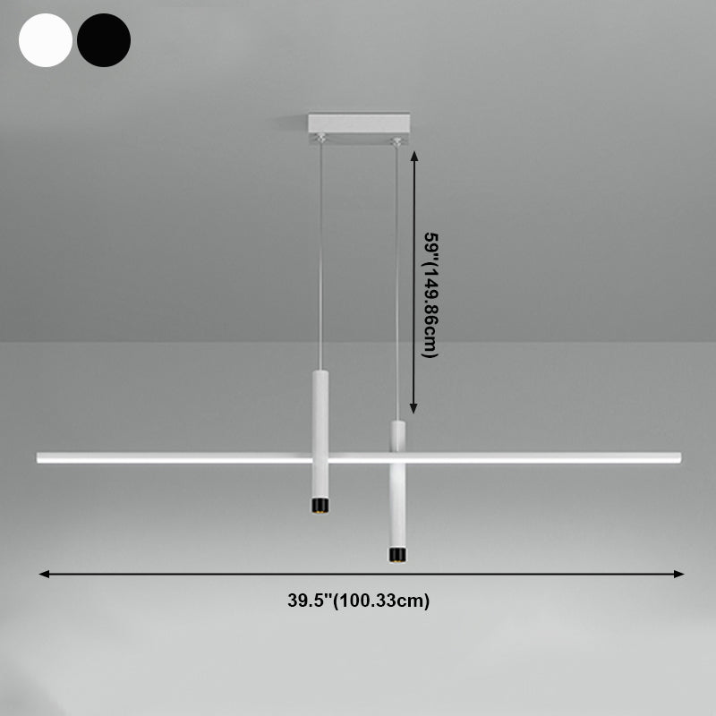 Luci a ciondolo dell'isola lineare contemporanea Metal 3 Lights Freepurs