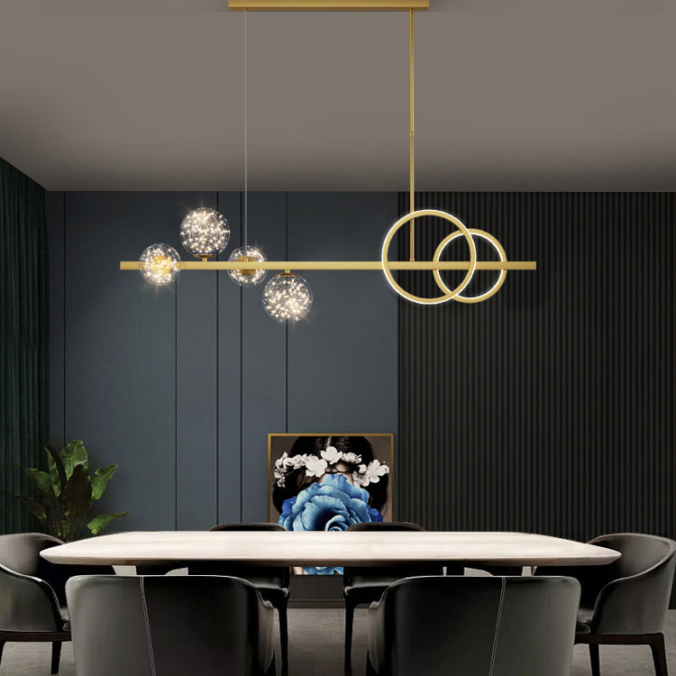 Contemporary Sphere Island Pendant Lights Glass 6 Light Island Light Fixtures