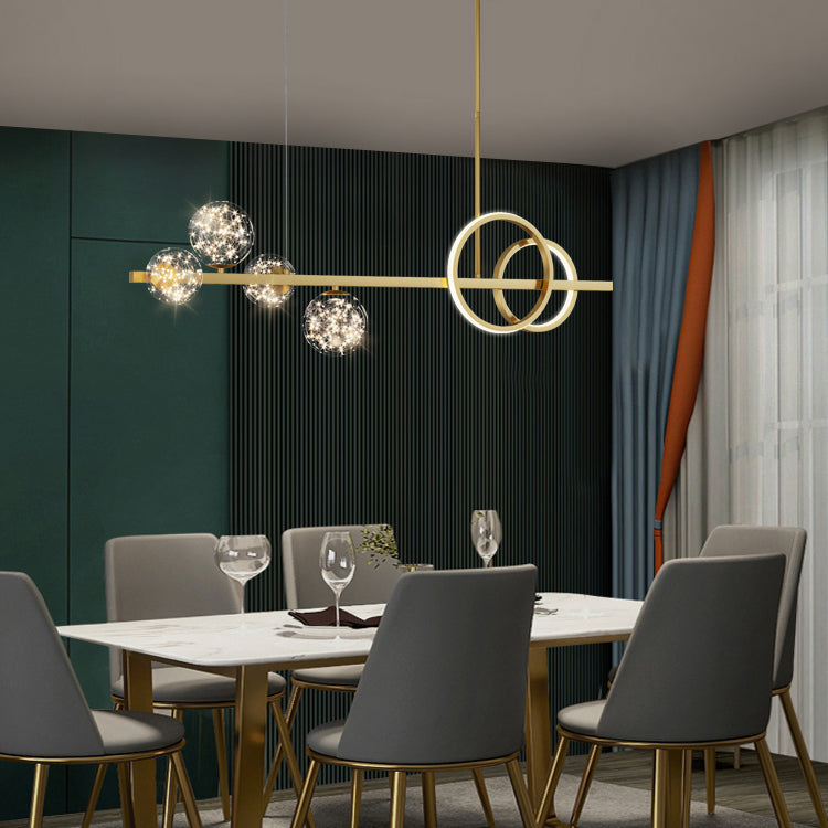 Sphère contemporaine PENDANTS ISLAND VERRE 6 luminaires légers légers