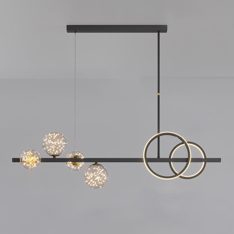 Sphère contemporaine PENDANTS ISLAND VERRE 6 luminaires légers légers