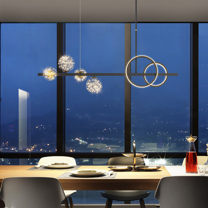 Sphère contemporaine PENDANTS ISLAND VERRE 6 luminaires légers légers