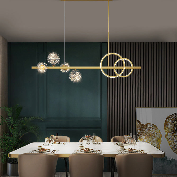 Sphère contemporaine PENDANTS ISLAND VERRE 6 luminaires légers légers