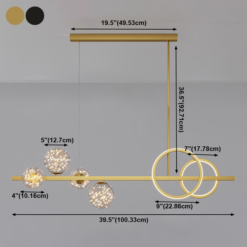 Sphère contemporaine PENDANTS ISLAND VERRE 6 luminaires légers légers