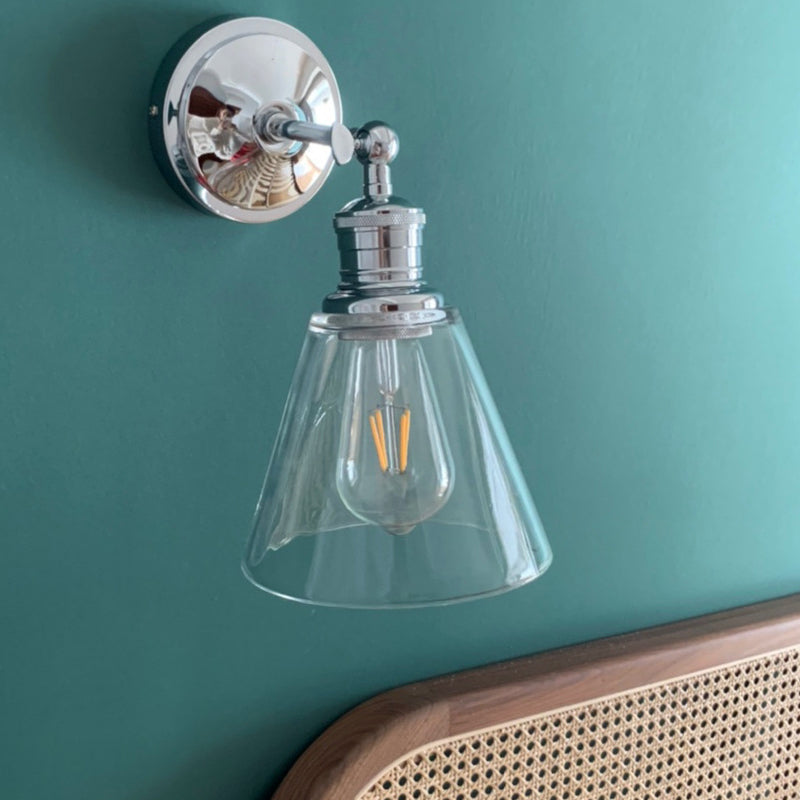 Glass Geometric Shade Wall Lighting Industrial Style 1 Light Wall Mounted Light Fixture