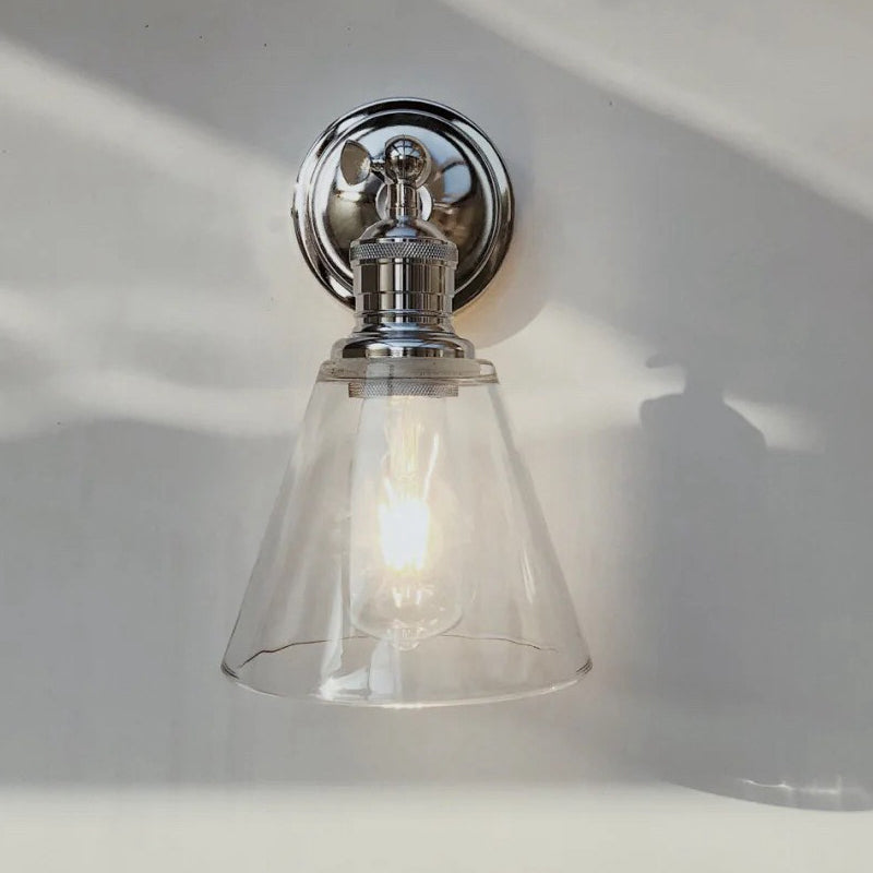 Glass Geometric Shade Wall Lighting Industrial Style 1 Light Wall Mounted Light Fixture