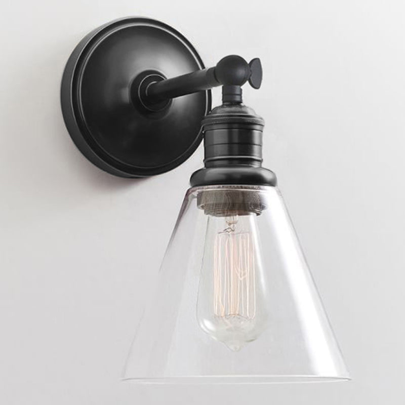 Glass Geometric Shade Wall Lighting Industrial Style 1 Light Wall Mounted Light Fixture