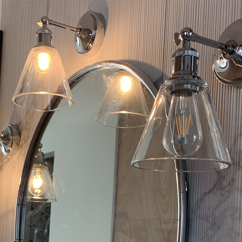 Glass Geometric Shade Wall Lighting Industrial Style 1 Light Wall Mounted Light Fixture