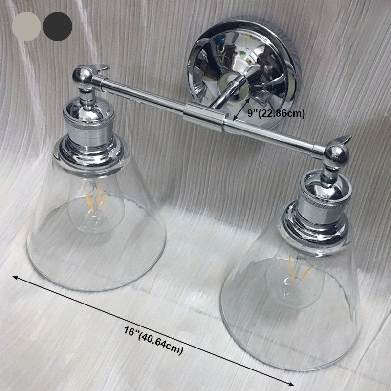 Glass Geometric Shade Wall Lighting Industrial Style 1 Light Wall Mounted Light Fixture