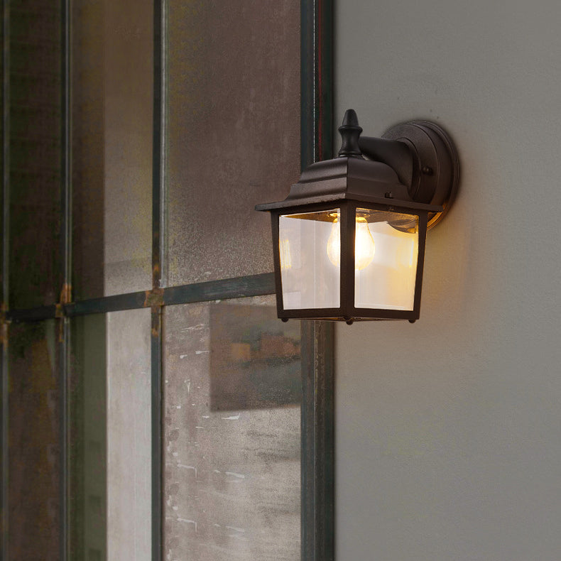 Illuminazione da parete in metallo geometrico stile industriale 1 lampada montata a parete leggera in nero