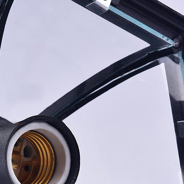 Iluminación de pared de sombra geométrica de vidrio estilo industrial de lámpara de pared de luz simple en negro