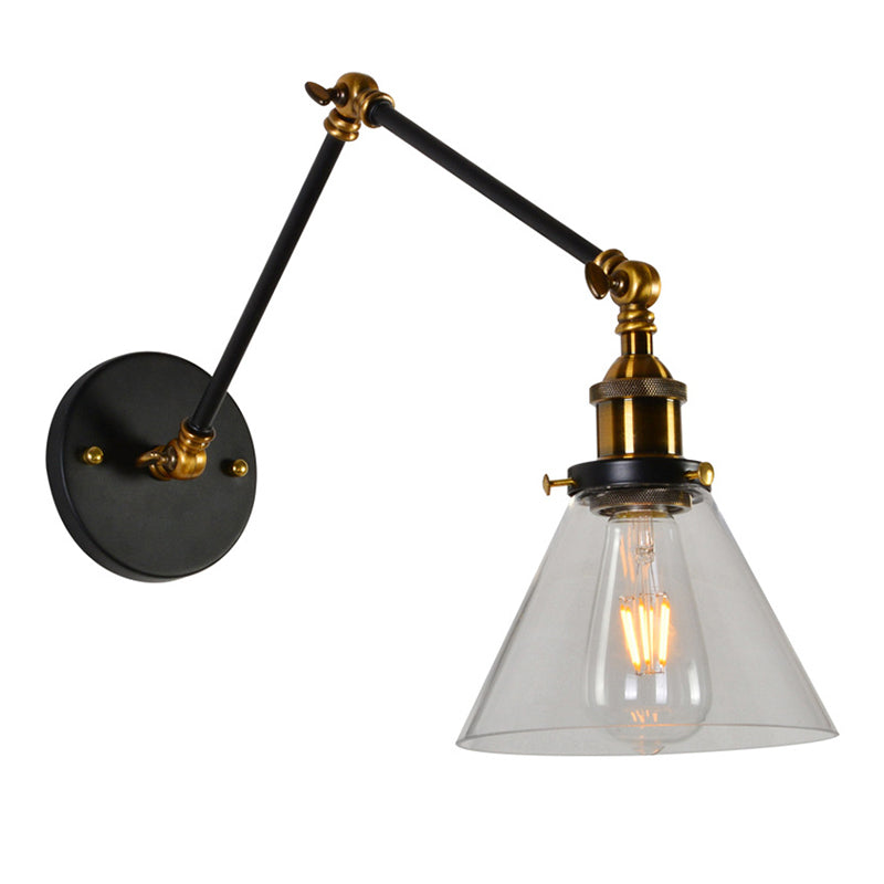 Glass Geometric Shade Wall Lighting Industrial Style Single Light Wall Mounted Light Fixture