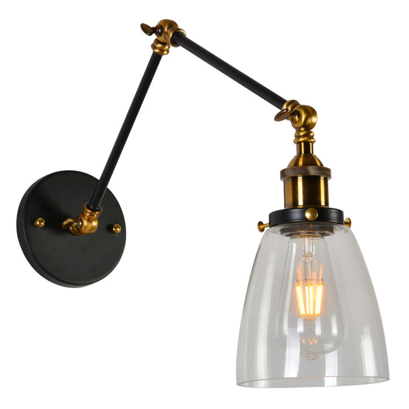 Glass Geometric Shade Wall Lighting Industrial Style Single Light Wall Mounted Light Fixture