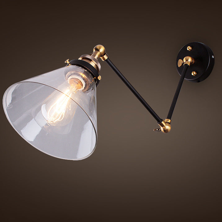 Glass Geometric Shade Wall Lighting Industrial Style Single Light Wall Mounted Light Fixture