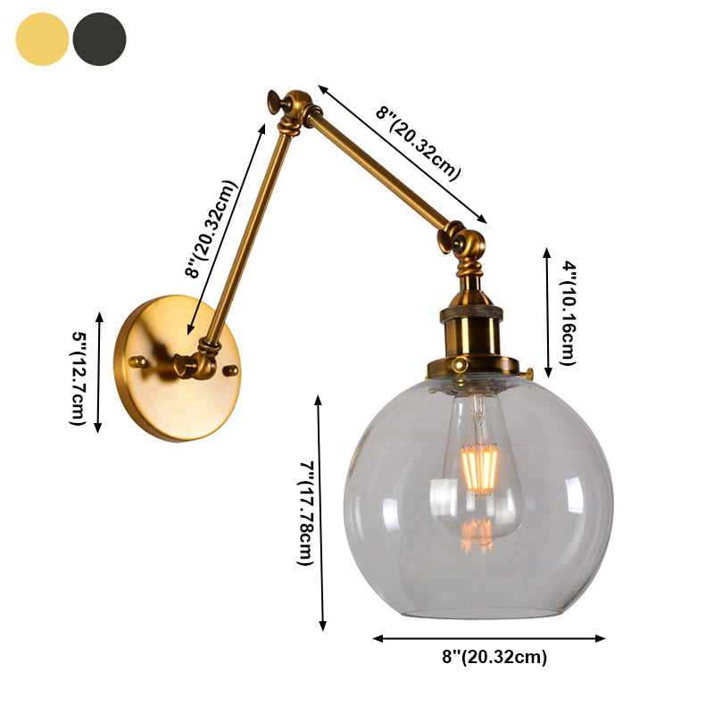 Glass Geometric Shade Wall Lighting Industrial Style Single Light Wall Mounted Light Fixture