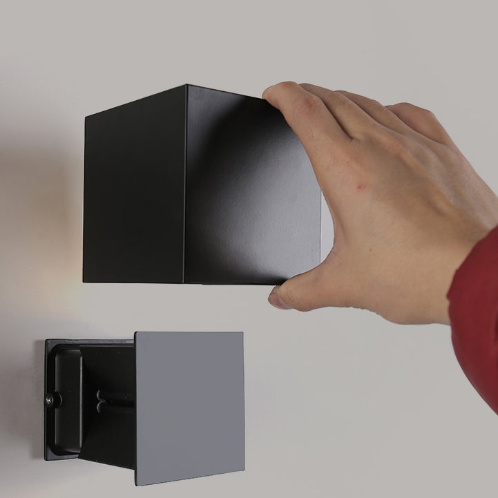 Moderner Stil quadratischer LED -Wandleuchten Beleuchtung Metall 1 Leichte Wandmontagelampe