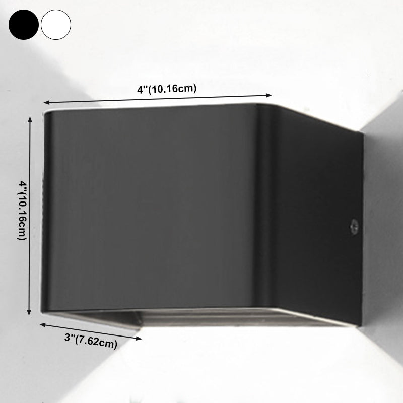 Moderner Stil quadratischer LED -Wandleuchten Beleuchtung Metall 1 Leichte Wandmontagelampe