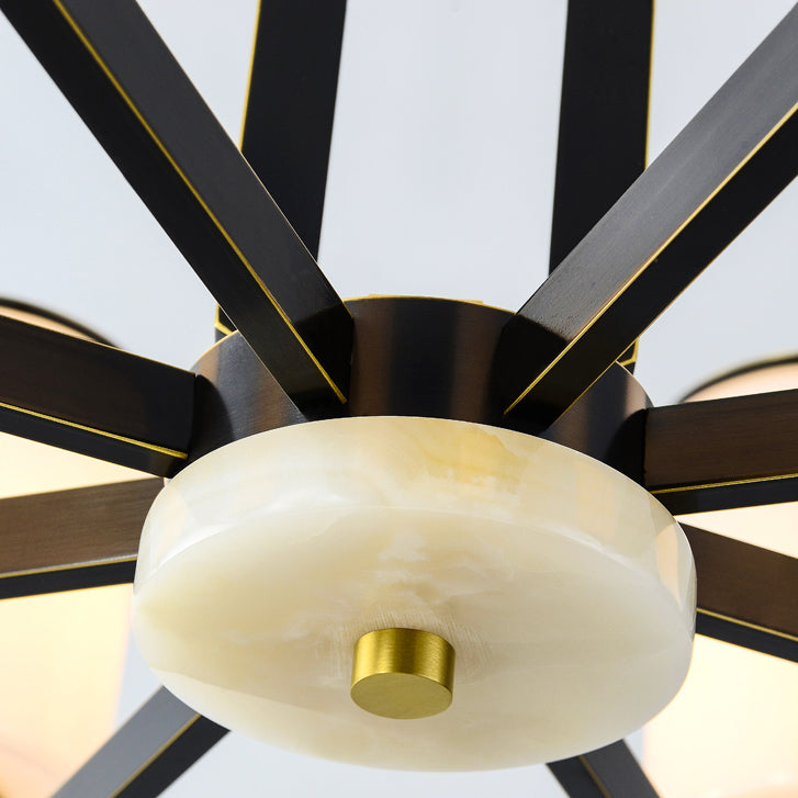 Contemporary Concise Hanging Light Glass Cylindrical Chandelier for Interior Spaces