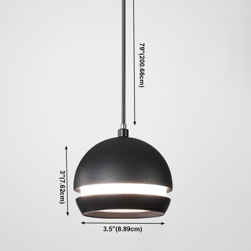 Acrylschwarze LED Hängende Lampe im modernen minimalistischen Stil Frosted Aluminium Globe Anhänger Licht