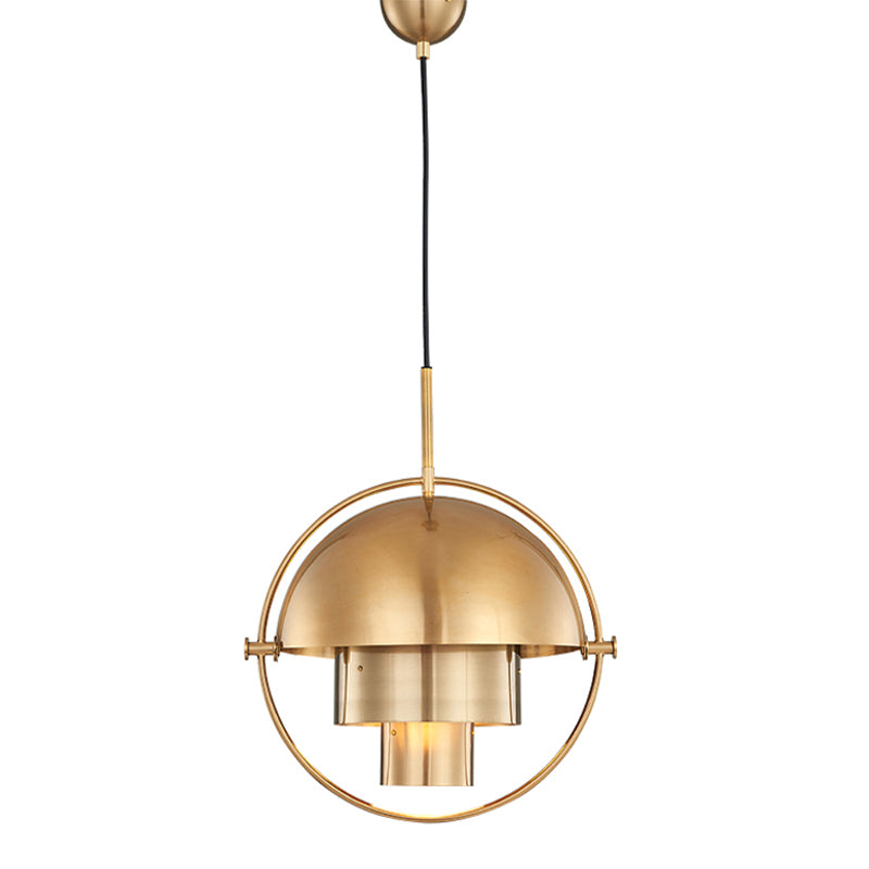 Lampada a sospensione a strati artistici moderni Lampada a sospensione in ferro elettroplate per sala da pranzo