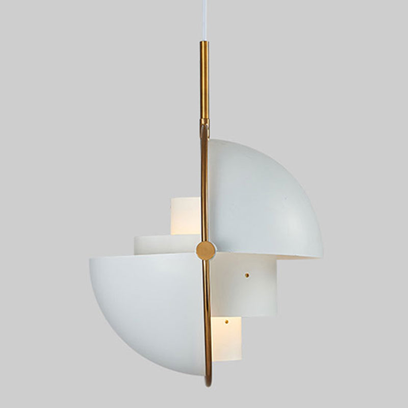 Lampada a sospensione a strati artistici moderni Lampada a sospensione in ferro elettroplate per sala da pranzo